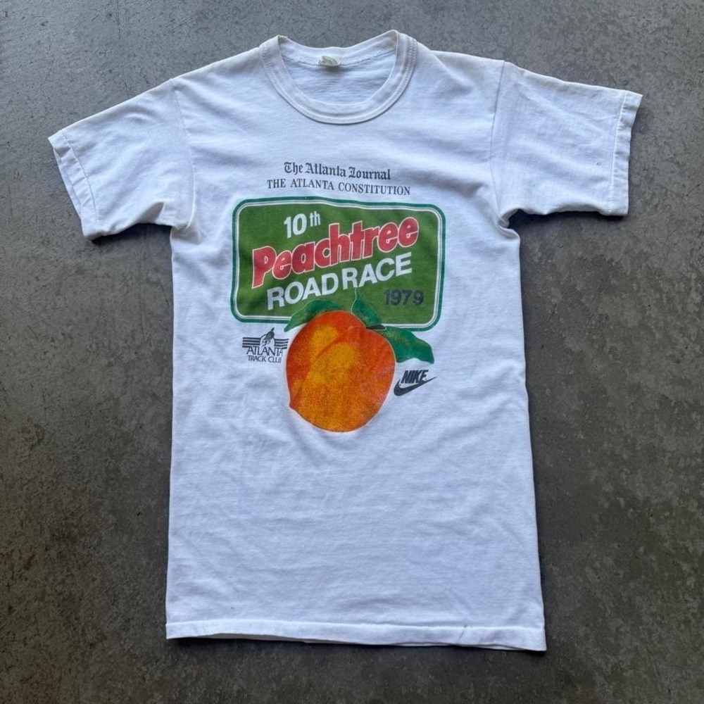 Vintage 70's 1979 Nike Atlanta Peach Tree Road Running Race True Vintage Shirt S
